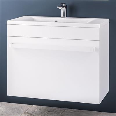 Oslo 100 wall hung unit with internal drawer High Gloss White