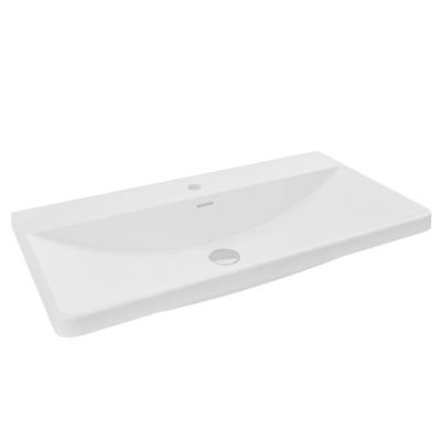 Cavone 80cm x 43cm 1 Tap Hole Ceramic Basin - Gloss White