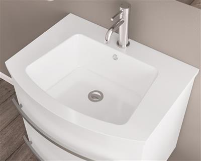 Centa 60cm Curved Ceramic Basin - White