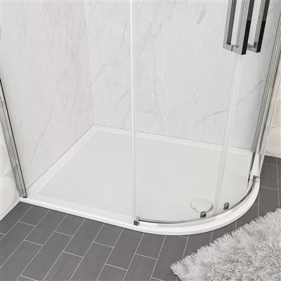  Corsair Anti-Slip 1100 x 800mm Offset Quad Right Hand (RH) 25mm Shower Tray - White 