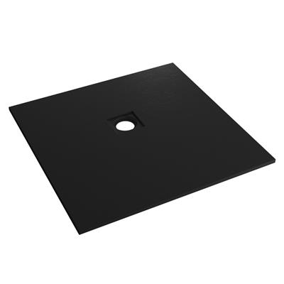  Crossland  900 x 900mm Square  Shower Tray with Slate Finish - Black