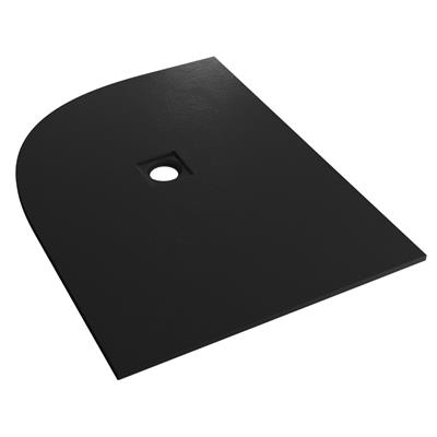  Crossland  1200 x 900mm Left Hand (LH) Offset Quad Shower Tray with Slate Finish - Black