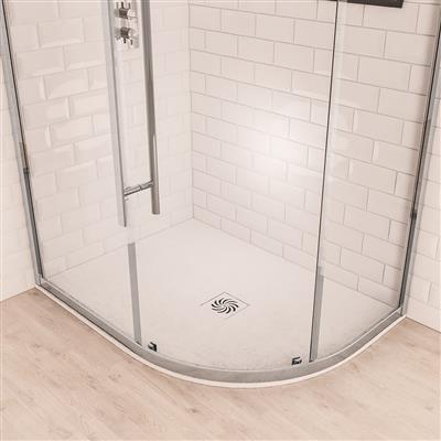  Crossland  1200 x 900mm Right Hand (RH) Offset Quad Shower Tray with Slate Finish - White