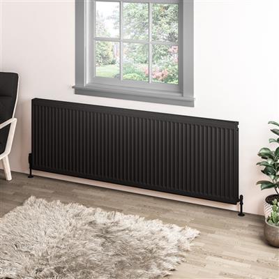 Type 11 Compact Panel Radiator 600 x 1800 Matt Black