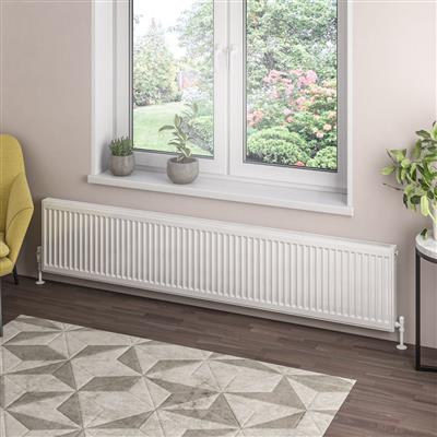 Type 21 Compact Panel Radiator 400 x 2000 Gloss White