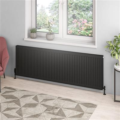 Type 21 Compact Panel Radiator 600 x 1800 Matt Black