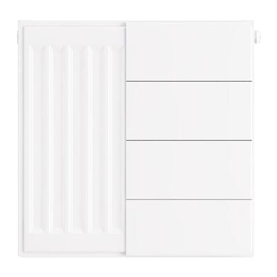 Flat Cover Plate with Lines 400 x 400 Gloss White