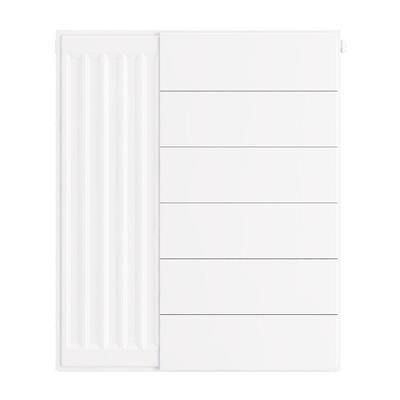 Flat Cover Plate with Lines 600 x 500 Gloss White