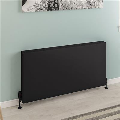 Keynsham Type 22 Panel Radiator 600 x 1200 with Flat Designer Cover Matt Black