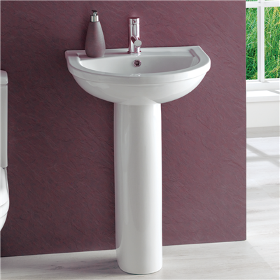 Dura 55cm x 46cm 1 Tap Hole Ceramic Basin with Overflow & Fixings - White