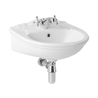 Tamarind 46cm x 39cm 1 Tap Hole Ceramic Basin with Overflow - White