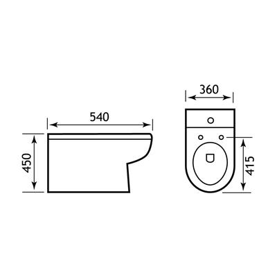 Dura High Level Back To Wall WC Pan with Fixings - White