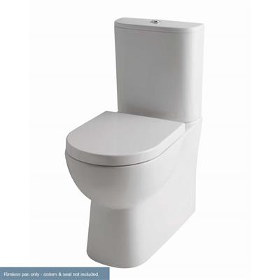 Farringdon Close Coupled Rimless WC Pan with Fixings - White