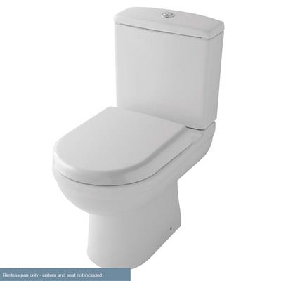 Dura Close Coupled Rimless WC Pan with Fixings - White