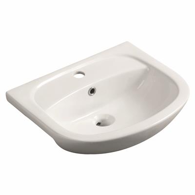 Osterley 44cm x 51cm 1 Tap Hole Ceramic Semi Recessed Basin - White