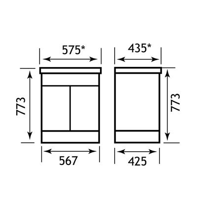 New classic 600 vanity unit White Ash