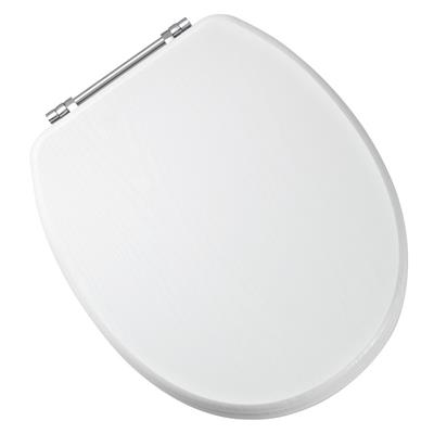 Sherwood Soft Close Toilet Seat with Chrome Hinges - White Ash