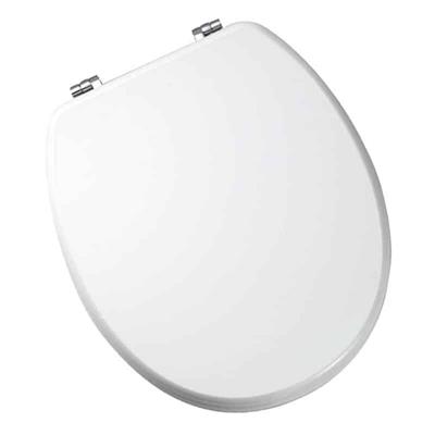 Sherwood Soft Close Toilet Seat with Chrome Hinges - High Gloss White