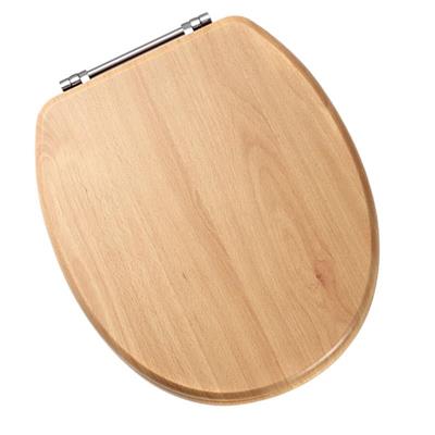 Sherwood Toilet Seat with Chrome Hinges - Beech