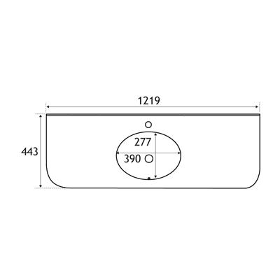 Hardwick Traditional 120cm x 44cm 1 Tap Hole Polymarble Basin - White