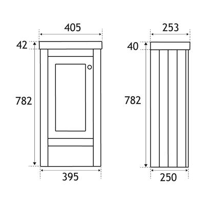 Hardwick Traditional 39CM 1 Door Basin Vanity Unit - White