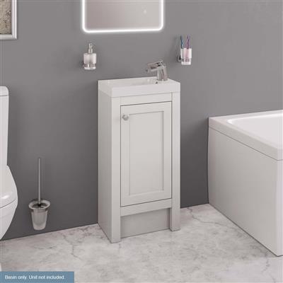 Hardwick Traditional 40cm x 25cm 1 Tap Hole Polymarble Basin - White