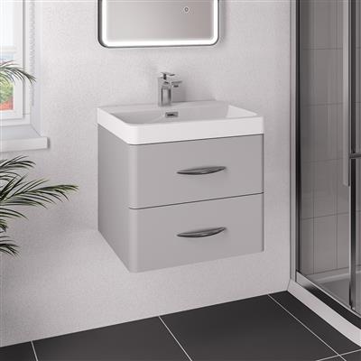 Cavone 50CM 2 Drawer Basin Vanity Unit - Matt Grey