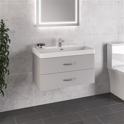 Cavone 80CM 2 Drawer Basin Vanity Unit - Matt Grey