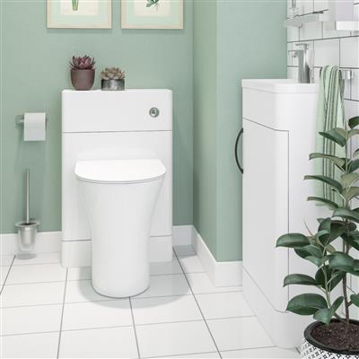 Cavone 50cm (W) x 250cm (D) WC Unit - Gloss White