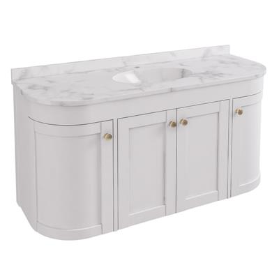 Hardwick 120CM 4 Door Single Bowl Basin Vanity Unit - Matt White