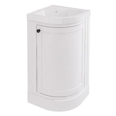 Hardwick 43CM 1 Door Corner Basin Vanity Unit - Matt White