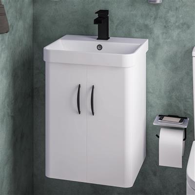 Cavone II 40CM 2 Door Wall Hung Basin Vanity Unit - White