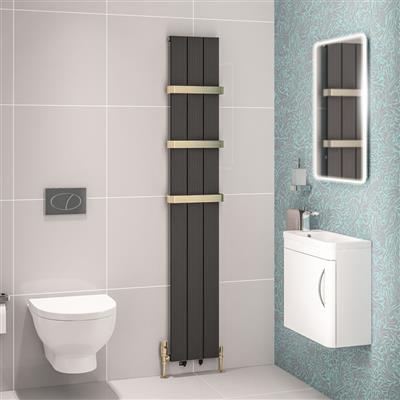 Mersey 1800 x 280 Aluminium Radiator Matt Anthracite