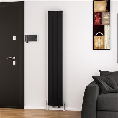 Trent 1800 x 280 Aluminium Radiator Matt Black