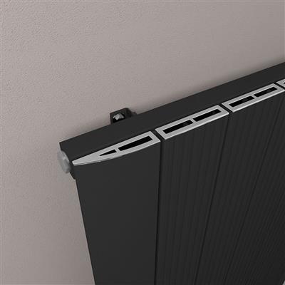 Trent 1800 x 280 Aluminium Radiator Matt Black