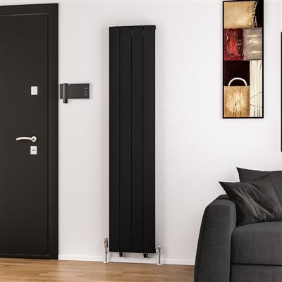 Trent 1800 x 375 Aluminium Radiator Matt Black