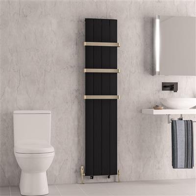 Trent 1800 x 375 Aluminium Radiator Matt Black