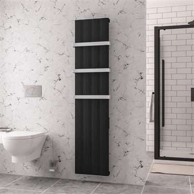 Derwent 1800 x 404 Dry Element Aluminium Radiator Matt Black