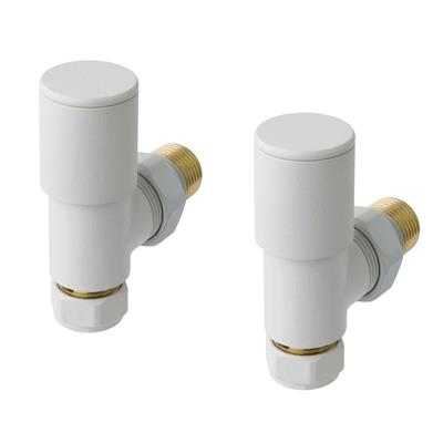 Angled radiator valve (pair) Matt White Matt White