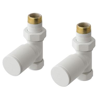 Straight radiator valve (pair) Matt White