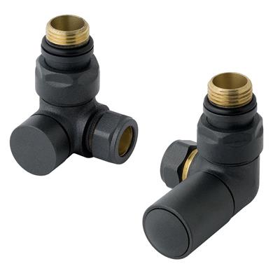 Corner Radiator Valves (pair) Matt Anthracite