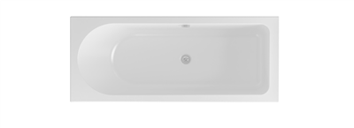 Biscay 1800 x 800 x 440mm Left hand (LH) Straight 5mm Shower Bath - White