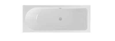 Biscay 1700 x 750 x 440mm Left hand (LH) Straight 5mm Shower Bath - White