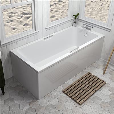 Portland Single Ended (SE) Twin Grip (TG) 1800 x 800 x 440mm Beauforte Bath - White