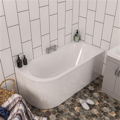 Biscay Double Ended (DE) 1700 x 750 x 440mm RH Beauforte Bath - White