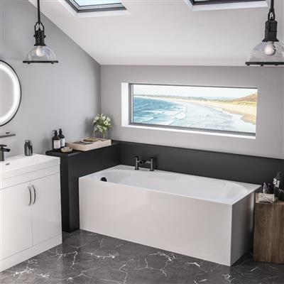 Fitzroy Single Ended (SE) 1700 x 750 x 440mm Beauforte Bath - White