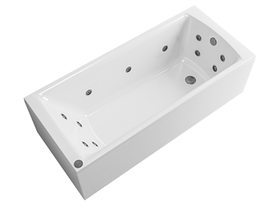 Rockall 1700 x 700 x 440mm Single Ended 14 Jet Whirlpool Beauforte Bath - White