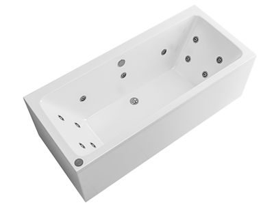 Portland 1700 x 750 x 440mm Double Ended(DE) 14 Jet Whirlpool Beauforte Bath - White