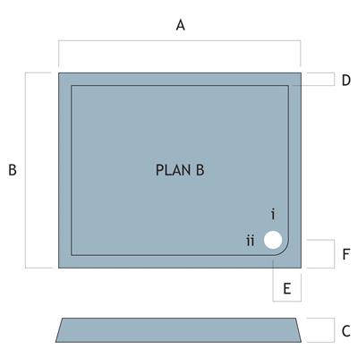 Vantage Plan B 900mm x 760mm Rectangular Shower Tray - White