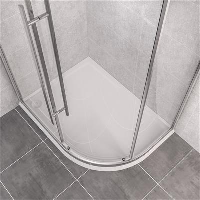 Vantage Plan F Right Hand (RH) 900mm x 760mm Offset Quadrant Shower Tray - White